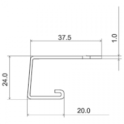 J-планка ОРЕХ ТЕМНЫЙ для соффита 3,05м (U-Plast)