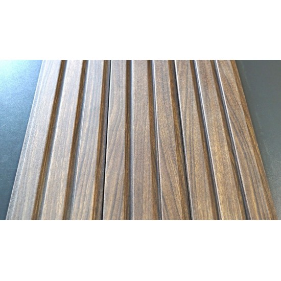 СТЕНОВАЯ ПАНЕЛЬ РЕЕЧНАЯ МДФ ОРЕХ ТЕМНЫЙ (WANDERPLAST)