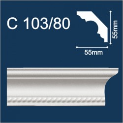 Плинтус потолочный С103/80 2м (СОЛИД)