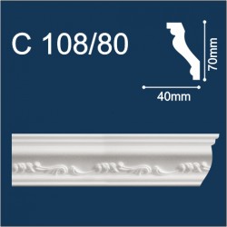 Плинтус потолочный С108/80 2м (СОЛИД)