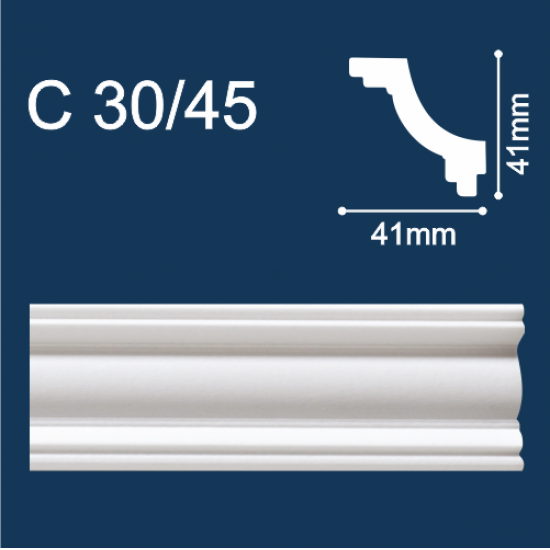 Плинтус потолочный С30/45 2м (СОЛИД)