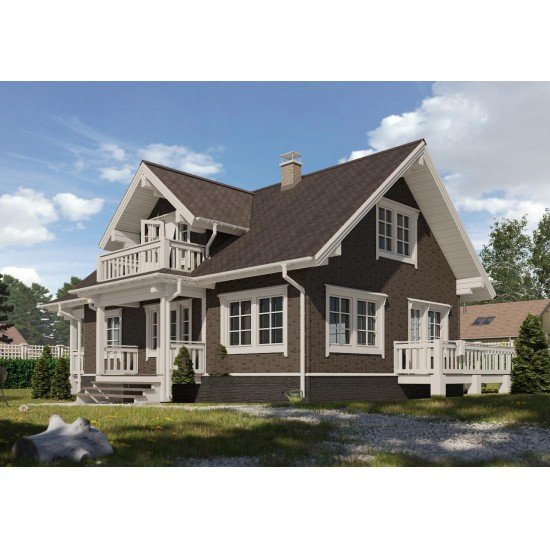 ФАСАДНАЯ ПАНЕЛЬ FLEMISH ТЕМНО-КОРИЧНЕВЫЙ PREMIUM 1,183*0,443 (DOCKE)