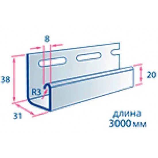 J-планка ШЭДОУ 3,0м для сайдинга Альта-Профиль