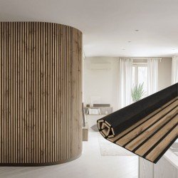 СТЕНОВАЯ ПАНЕЛЬ РЕЕЧНАЯ МДФ ПЕКАН НА ВОЙЛОКЕ 2,7м (STELLA)