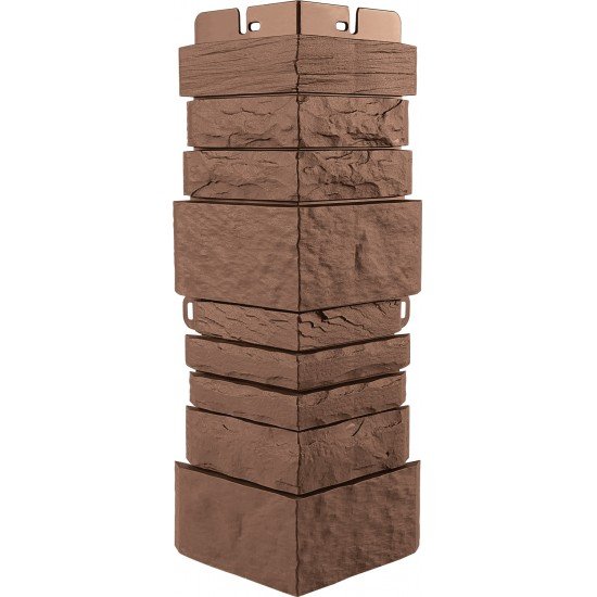 УГОЛ ДЕКОРАТИВНЫЙ КАМЕНЬ СКАЛИСТЫЙ ЭКО ТЕРРАКОТОВЫЙ 450мм АЛЬТА-ПРОФИЛЬ