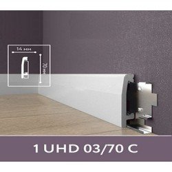 ПЛИНТУС НАПОЛЬНЫЙ ДЮРОПОЛИМЕРНЫЙ UHD 03/70С 2400х70мм на клей/клипсу SOLID