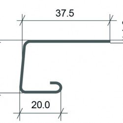 J-планка КВАРЦИТ СВЕТЛО-СЕРЫЙ для «СТОУН ХАУС» 3,05м (U-Plast)