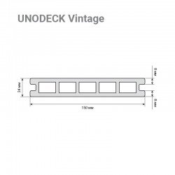 ТЕРРАСНАЯ ДОСКА ДПК UNODECK VINTAGE ГРАФИТ 4,0х0,15м (RUSDECKING)