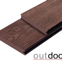 ТЕРРАСНАЯ ДОСКА ПОЛНОТЕЛАЯ ДПК STORM/OCEAN BROWN КОРИЧНЕВАЯ МИКС 3,0м (OUTDOOR)