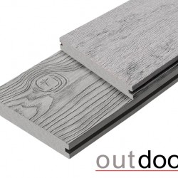 ТЕРРАСНАЯ ДОСКА ПОЛНОТЕЛАЯ ДПК STORM/OCEAN GREY СЕРАЯ МИКС 3,0м (OUTDOOR)