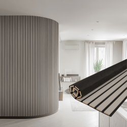 СТЕНОВАЯ ПАНЕЛЬ РЕЕЧНАЯ МДФ SANDGRAU НА ВОЙЛОКЕ 2,7м (STELLA)