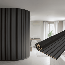 СТЕНОВАЯ ПАНЕЛЬ РЕЕЧНАЯ МДФ BLACK LEAD НА ВОЙЛОКЕ 2,7м (STELLA)