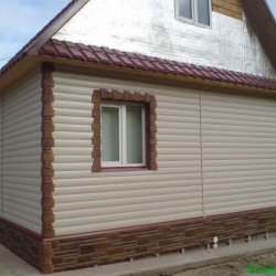 Сайдинг «БЛОК-ХАУС» БЕЖЕВЫЙ 0,23*3,05м (U-Plast)