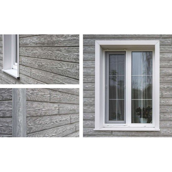 ФАСАДНАЯ ПАНЕЛЬ ХОКЛА ВИНТАЖ ПЕПЕЛ 2000х250мм Ю-ПЛАСТ