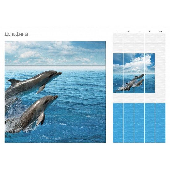 ПАНЕЛЬ ПВХ ДЕЛЬФИНЫ ФОН 2,7м (КРОНОПЛАСТ-UNIQUE)