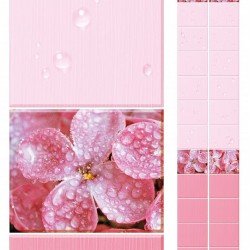 ПАНЕЛЬ ПВХ КАПЛИ РОСЫ РОЗОВЫЕ 2,7м (КРОНОПЛАСТ-UNIQUE)